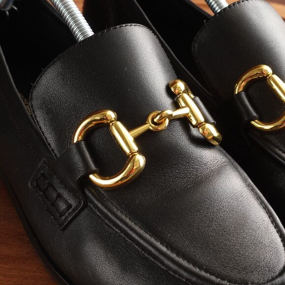 Jeffrey Campbell Loafer Womens SZ 9.5 BLK Velviteen Leather Slip On Horse Bit - Picture 5 of 13